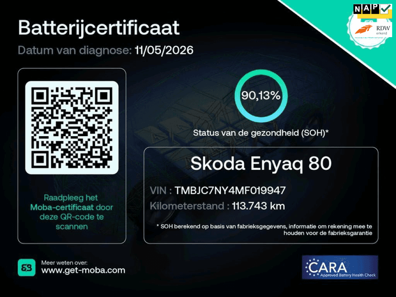 Skoda Enyaq iV 80 SOH 90% LEER Trekhaak 1e Eig NL-Auto Rijklaa